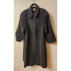Vintage John Weitz Gray Wool Mohair Full Length Coat Size 14p made in Poland 50s